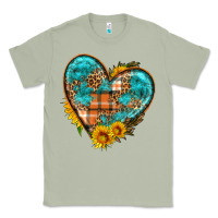 Matcha fall pattern heart with sunflower Classic Tee - HRA Design Shop