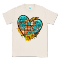Natural fall pattern heart with sunflower Classic Tee - HRA Design Shop