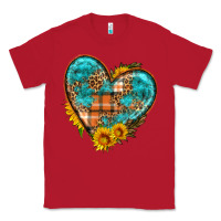 Red fall pattern heart with sunflower Classic Tee - HRA Design Shop