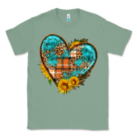 Sage fall pattern heart with sunflower Classic Tee - HRA Design Shop