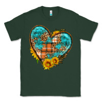 Sports Green fall pattern heart with sunflower Classic Tee - HRA Design Shop
