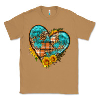 Toasted Coconut fall pattern heart with sunflower Classic Tee - HRA Design Shop