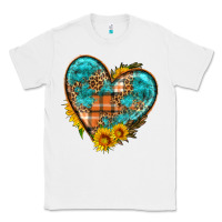 White fall pattern heart with sunflower Classic Tee - HRA Design Shop