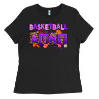 Black basketball aunt Ladies Tee - AdoDesignShop