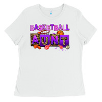 White basketball aunt Ladies Tee - AdoDesignShop