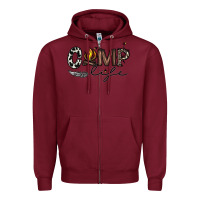 Burgundy camp life Zipper Hoodie - CowhideDigitalArt