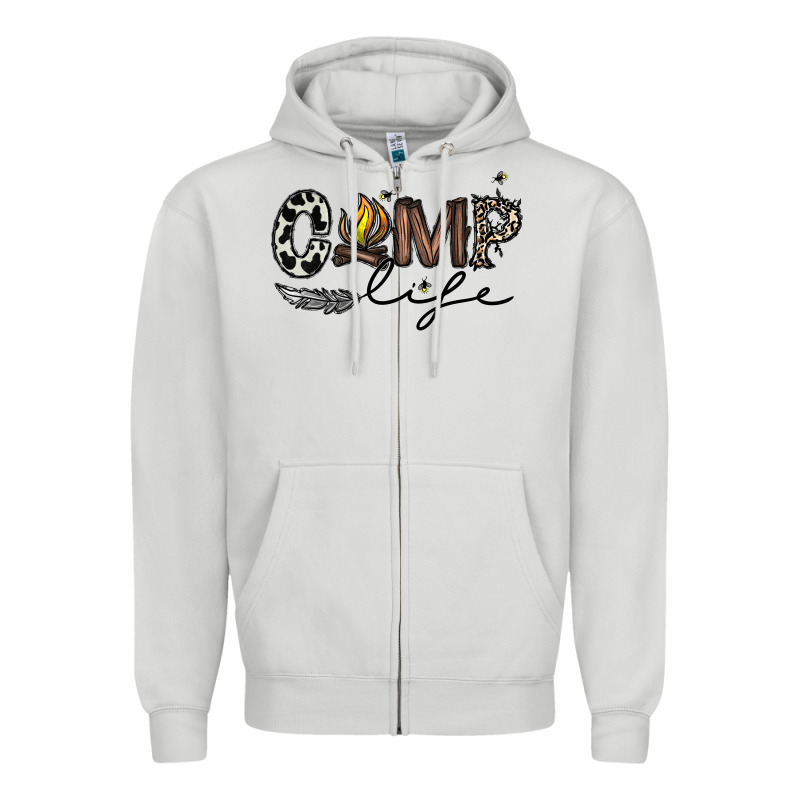Camp Life Zipper Hoodie by CowhideDigitalArt | Teevron