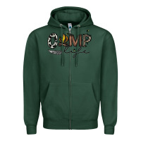 Sports Green camp life Zipper Hoodie - CowhideDigitalArt