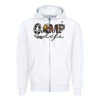 White camp life Zipper Hoodie - CowhideDigitalArt