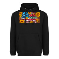 Black usa flag and serape with leopard and sunflowers license plate Heavyweight Hoodie - Artiststas