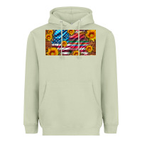Matcha usa flag and serape with leopard and sunflowers license plate Heavyweight Hoodie - Artiststas