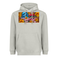 Moon Dust usa flag and serape with leopard and sunflowers license plate Heavyweight Hoodie - Artiststas