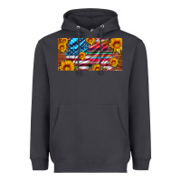 Smoke usa flag and serape with leopard and sunflowers license plate Heavyweight Hoodie - Artiststas