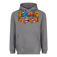 Storm usa flag and serape with leopard and sunflowers license plate Heavyweight Hoodie - Artiststas