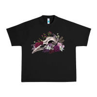Black Boho floral raven skull Urban Heavy Tee - RanaPortraitStore