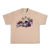 Burro Boho floral raven skull Urban Heavy Tee - RanaPortraitStore