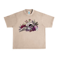 French Oak Boho floral raven skull Urban Heavy Tee - RanaPortraitStore