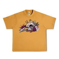 Peanut Butter Boho floral raven skull Urban Heavy Tee - RanaPortraitStore