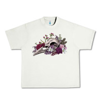 Pistachio Boho floral raven skull Urban Heavy Tee - RanaPortraitStore