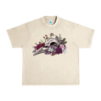 Sandshell Boho floral raven skull Urban Heavy Tee - RanaPortraitStore