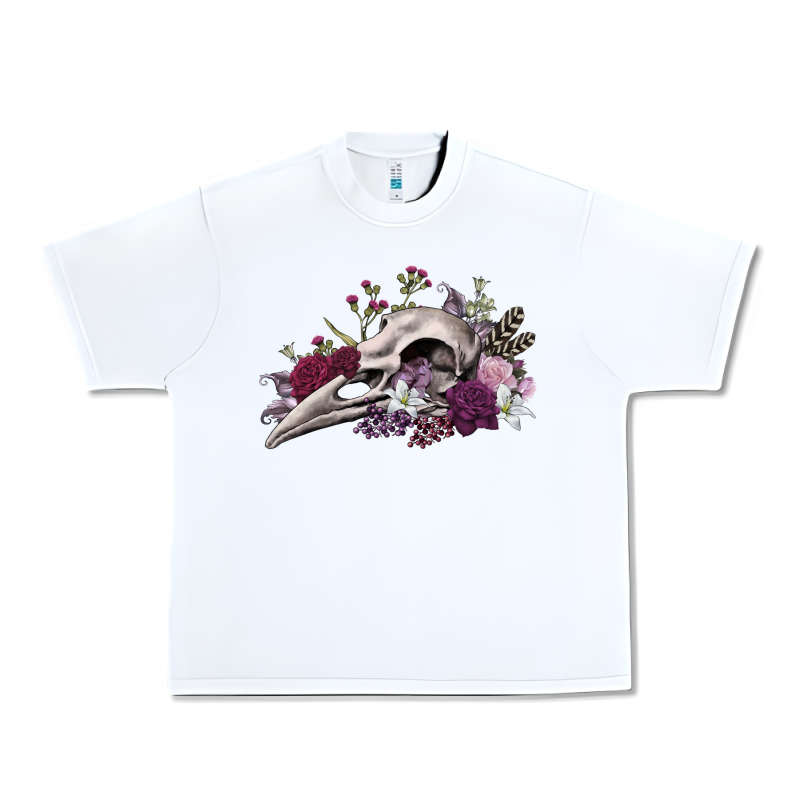 Boho Floral Raven Skull Urban Heavy Tee by RanaPortraitStore | Teevron