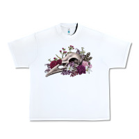 White Boho floral raven skull Urban Heavy Tee - RanaPortraitStore
