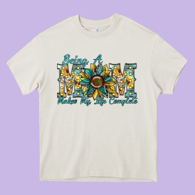 Being A Mom Makes My Life Complete Heavy Core Tee Designed By Sublimationcraftshop