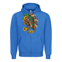 True Royal indian headdress with pattern and sunflowers Zipper Hoodie - HRA Design Shop