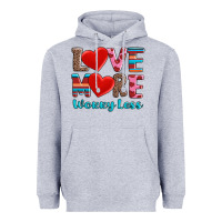 Heather Grey love more worry less Heavyweight Hoodie - AdoDesignShop