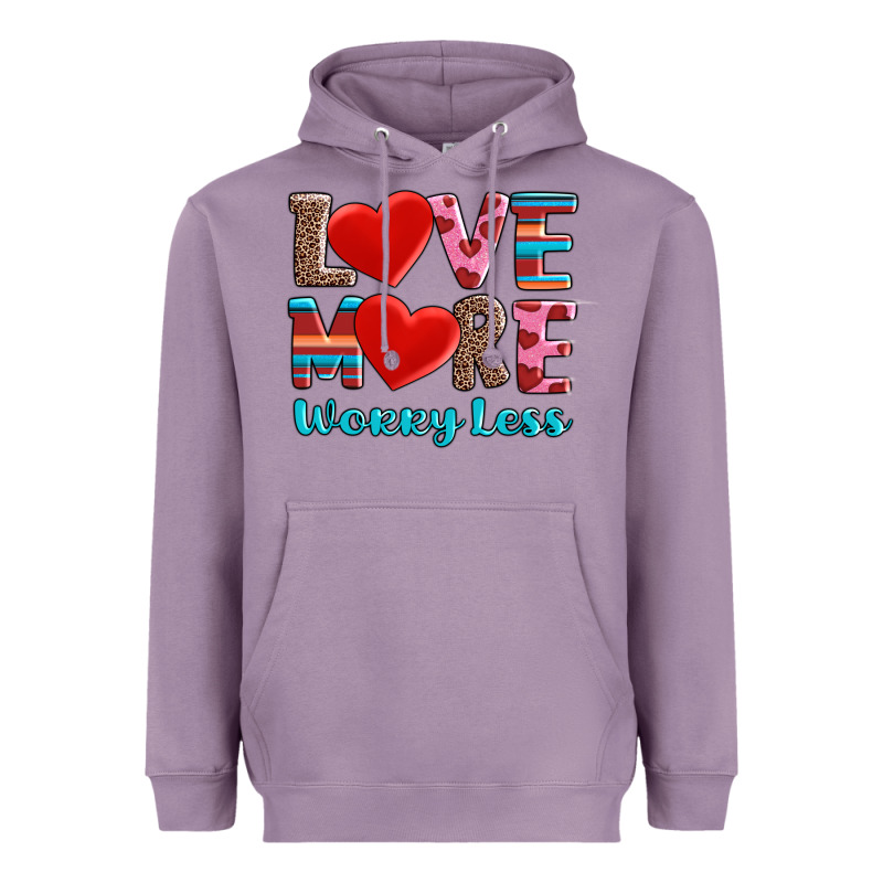 Love More Worry Less Heavyweight Hoodie by AdoDesignShop | Teevron