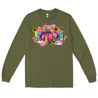 Army Green tie dye mom Long Sleeve Tee - Zillion Design Studio