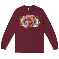 Burgundy tie dye mom Long Sleeve Tee - Zillion Design Studio