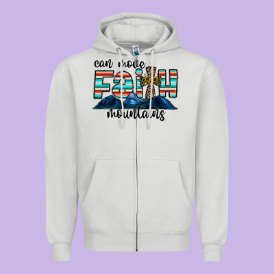 Can Move Faith Mountains Zipper Hoodie Designed By Cowhidedigitalart