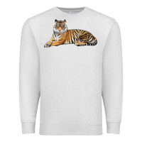 Oatmeal Heather Tiger Premium Sweatshirt - LillyAllenDesigns