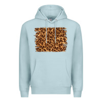 Blue Mist leopard background Premium Hoodie - NancyCooperArtShop