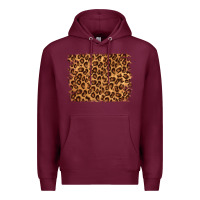 Burgundy leopard background Premium Hoodie - NancyCooperArtShop