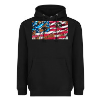 Black usa flag and leopard with wood license plate Heavyweight Hoodie - Artiststas