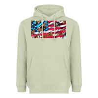 Matcha usa flag and leopard with wood license plate Heavyweight Hoodie - Artiststas