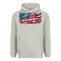 Moon Dust usa flag and leopard with wood license plate Heavyweight Hoodie - Artiststas