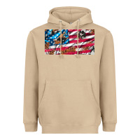 Mushroom usa flag and leopard with wood license plate Heavyweight Hoodie - Artiststas