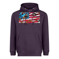 Usa Flag And Leopard With Wood License Plate Heavyweight Hoodie | Teevron