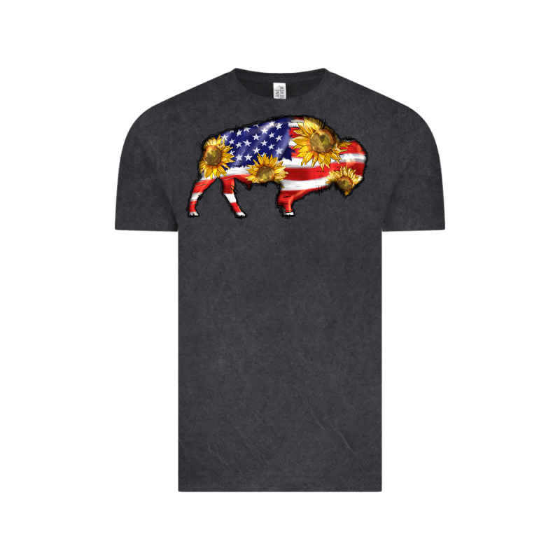 Bison Amerıcan Flag Vintage Tee by BarkalooDesign | Teevron