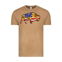 Vintage Camel bison amerıcan flag Vintage Tee - BarkalooDesign