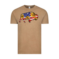 Vintage Coffee bison amerıcan flag Vintage Tee - BarkalooDesign