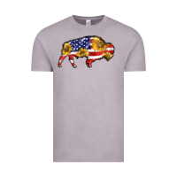Vintage Zinc bison amerıcan flag Vintage Tee - BarkalooDesign