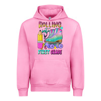 Fuchsia Pink rolling into first grade Urban Hoodie - BundleAndBundleShop