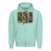 Seafoam indian headdress with background Zipper Hoodie - HRA Design Shop