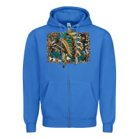 True Royal indian headdress with background Zipper Hoodie - HRA Design Shop