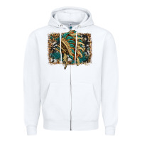 White indian headdress with background Zipper Hoodie - HRA Design Shop