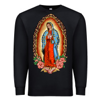 Black our lady of guadalupe leopard and roses Premium Sweatshirt - BarkalooDesign